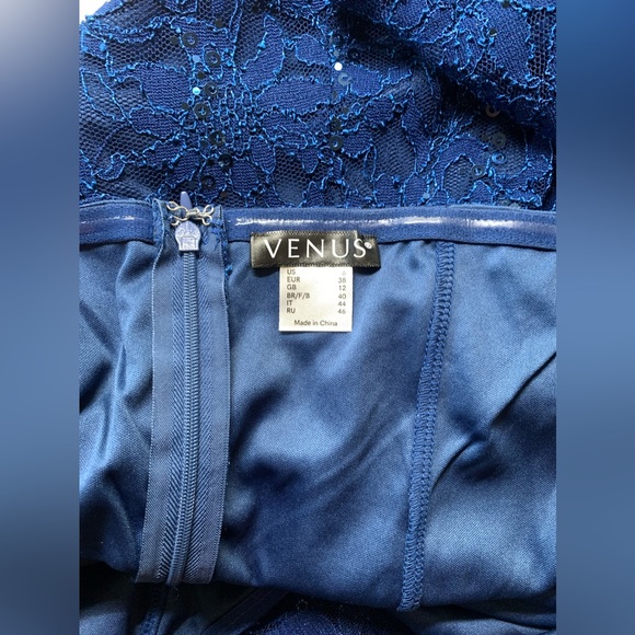 Off Shoulder Lace Sequined Sleeve Detail Dress - Picture 14 of 15